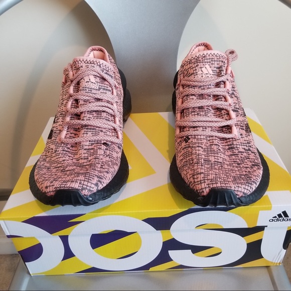 Adidas PureBOOST Running Peach/Grey Size 11 - Picture 5 of 14